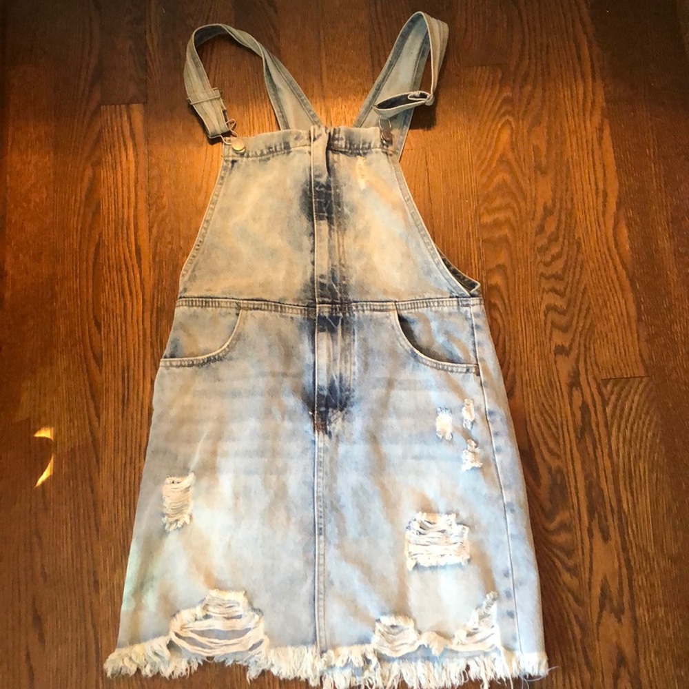 Forever 21 acid wash jean skirt jumper